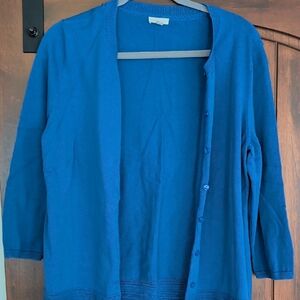 Talbots Blueish purple Cardigan Sweater 3/4 Sleeve